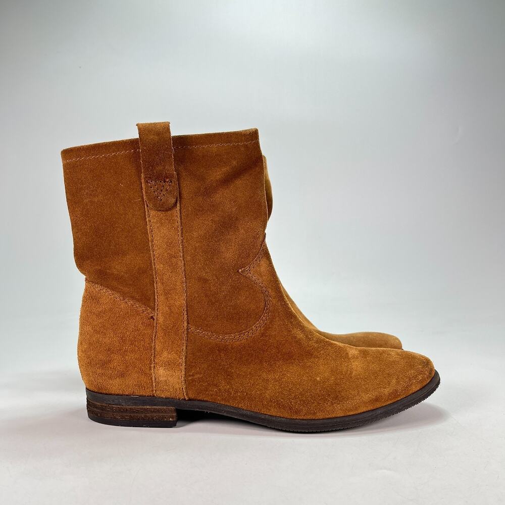 Vince Camuto Fanti Brown Slouch Leather Ankle Boots VC-FANTI Women's Size 8.5M